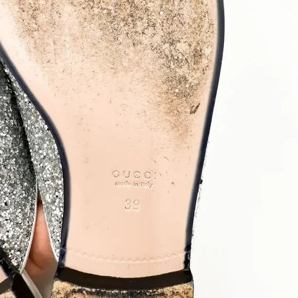 Gucci Horsebit Princetown Glitter Mules Loafers Flats EU 39 US 9 - Picture 13 of 13